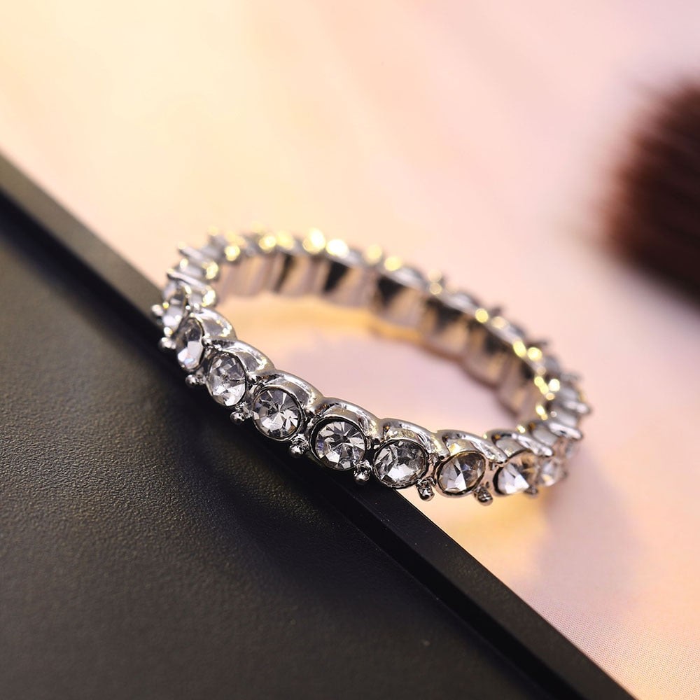 IPARAM Fashion Silver Color Rhinestone Zircon Ring - Jeglowstore