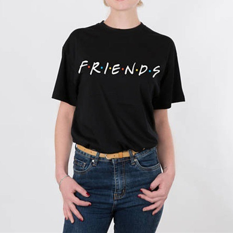 Friends Printing T Shirt Summer Women Short Sleeve Leisure Top