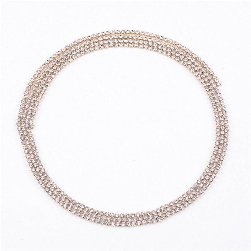 NK121 Wild Crystal Rhinestone Bling Chokers Necklace
