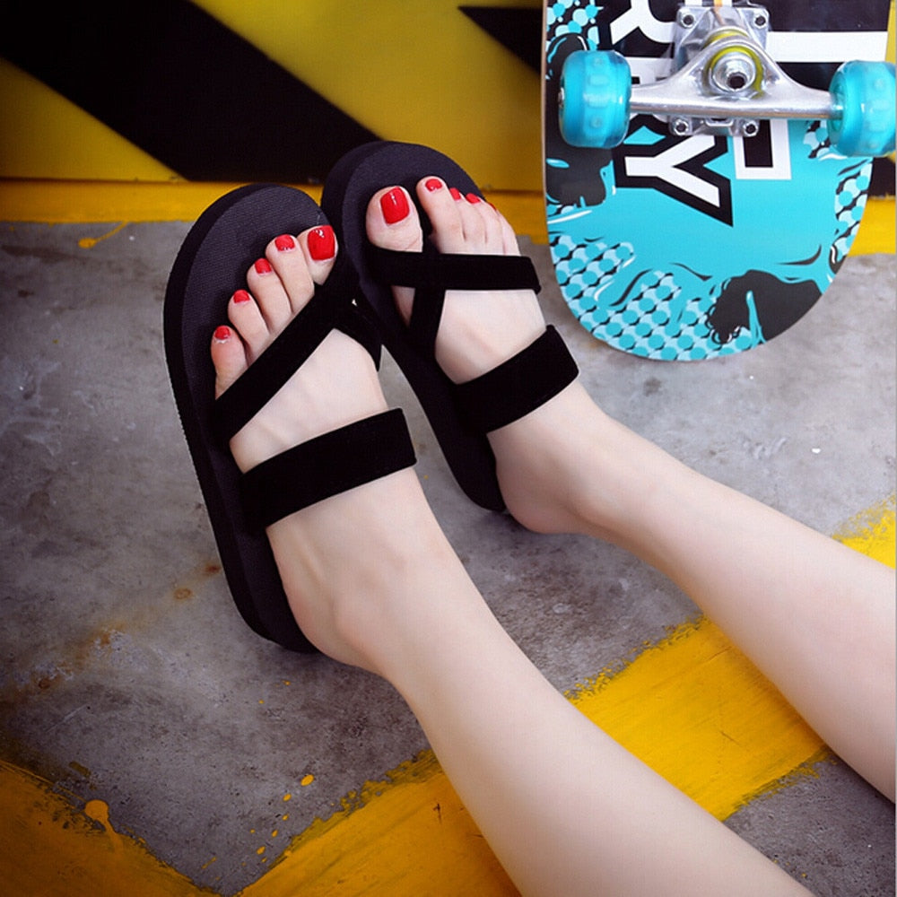 Retro Ladies Summer Flip Flops Casual Slippers