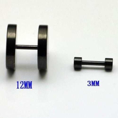 1PC Man Women Barbell Punk Gothic Stainless Steel Ear Studs