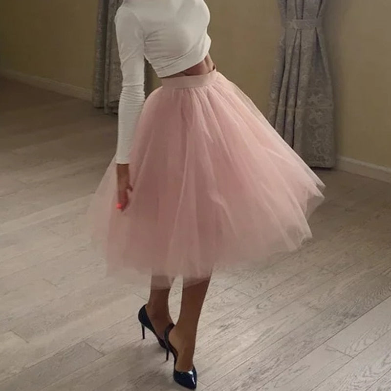 Quality 5 Layers Fashion Tulle Pleated TUTU Skirt
