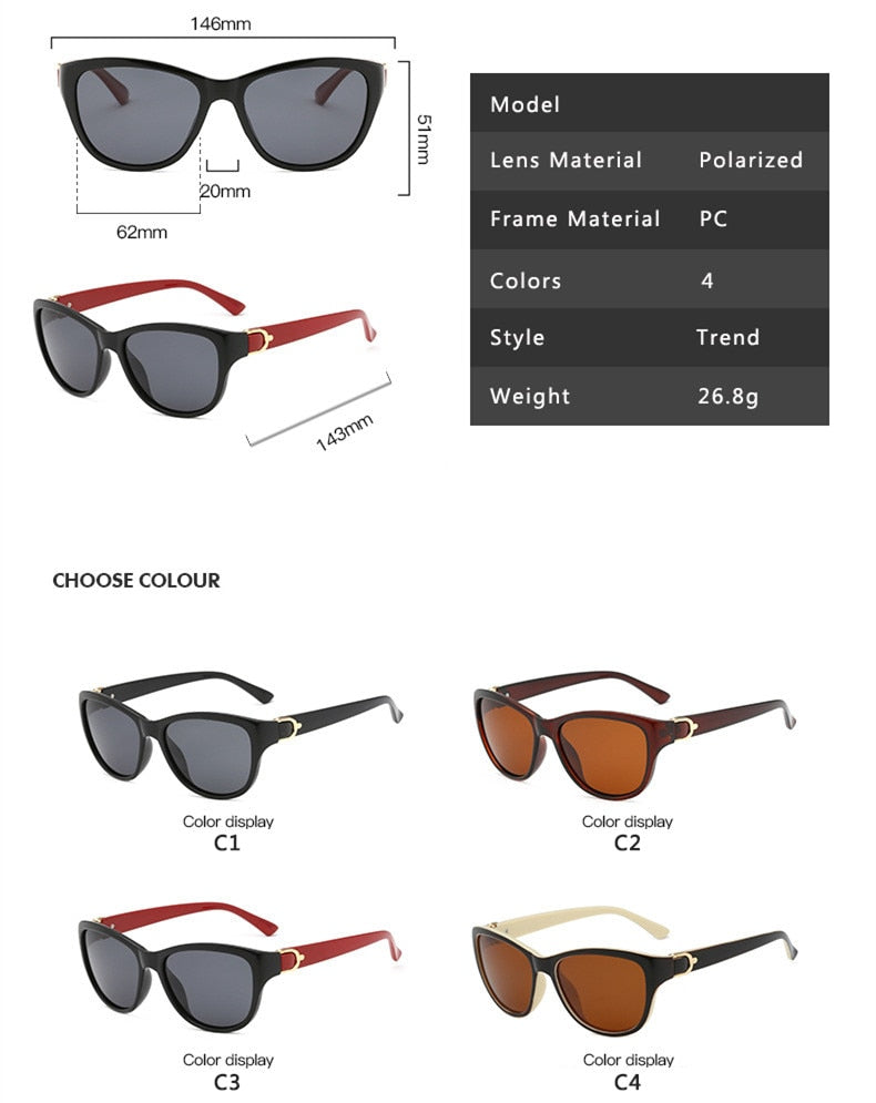 Luxury Cat Eye Polarized Sunglasses Men Women