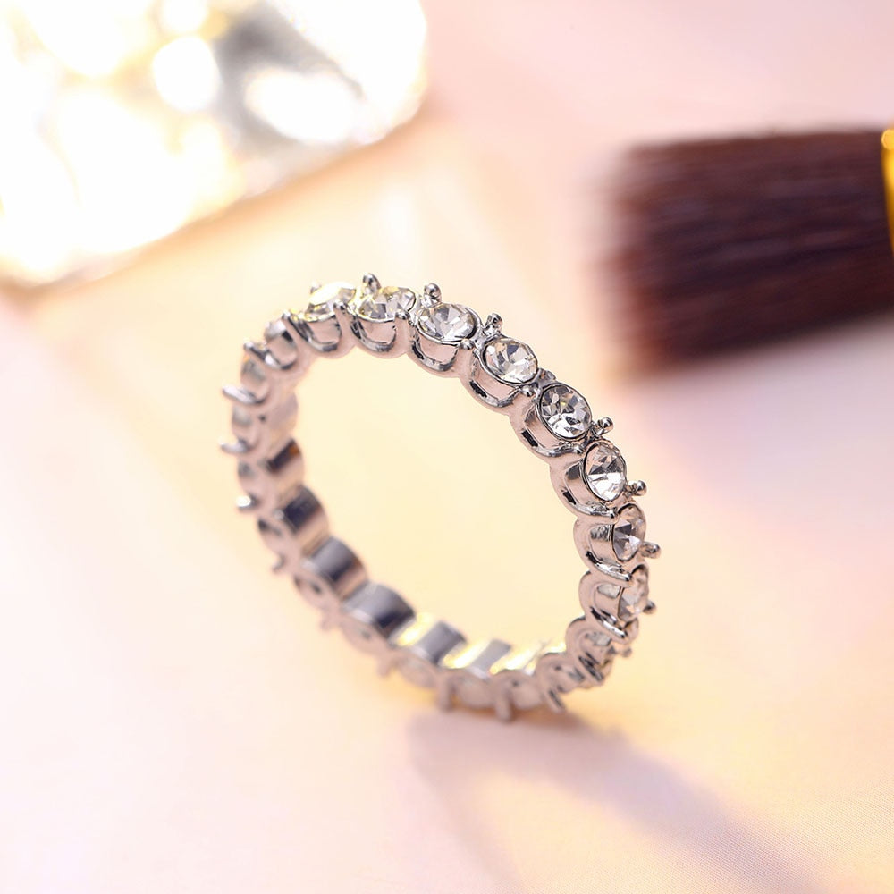 IPARAM Fashion Silver Color Rhinestone Zircon Ring - Jeglowstore