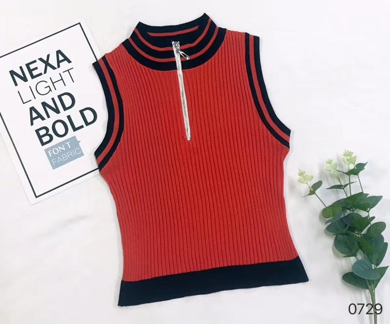 Turtleneck Tank Crop Tops Female Camisole Cropped Sleeveless Short T-shirts Tees