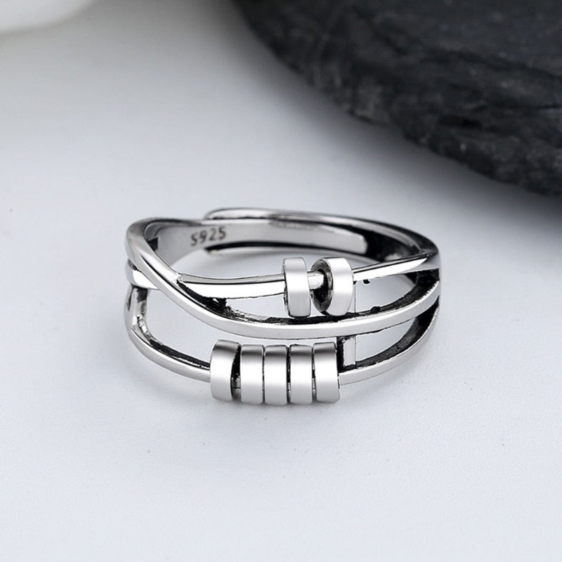 Anxiety Ring Adjustable Opening Women Men Fidget Ring