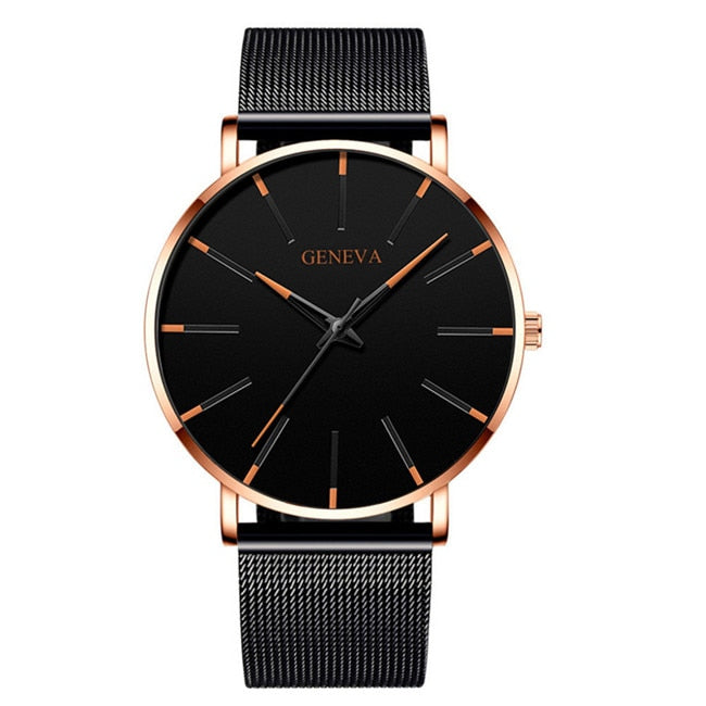 reloj hombre 2022 Watch Men Minimalist Ultra Thin Watches Men's Fashion Stainless Steel Mesh Belt Quartz Watch relogio masculino