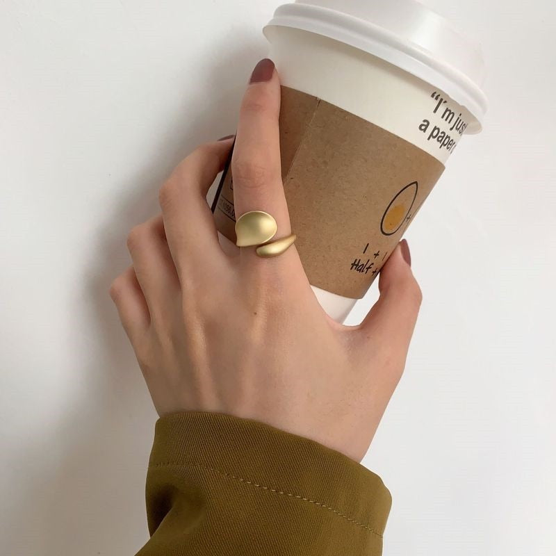 Simple Open Gold Color Adjustable Ring - Jeglowstore