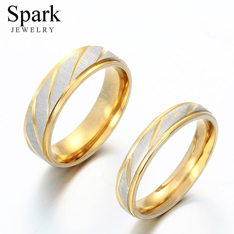 Spark Titanium Steel Personalize Engrave Ring