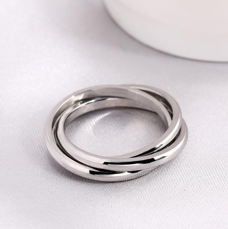 Ramos Classic 3 Rounds Ring Sets Women Stainless Steel