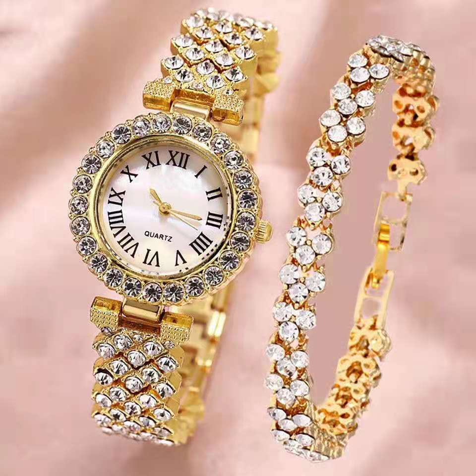 Luxury steel belt Love Steel belt Rhinestone Quartz Wrist Watch