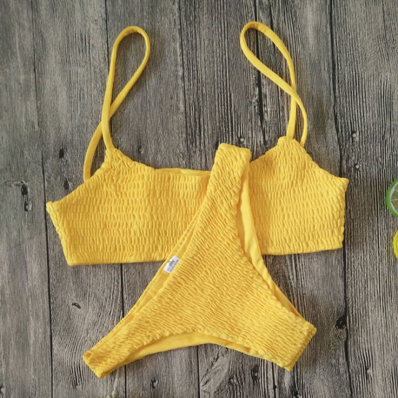 Ruffles Crochet Push-up Bikini Set