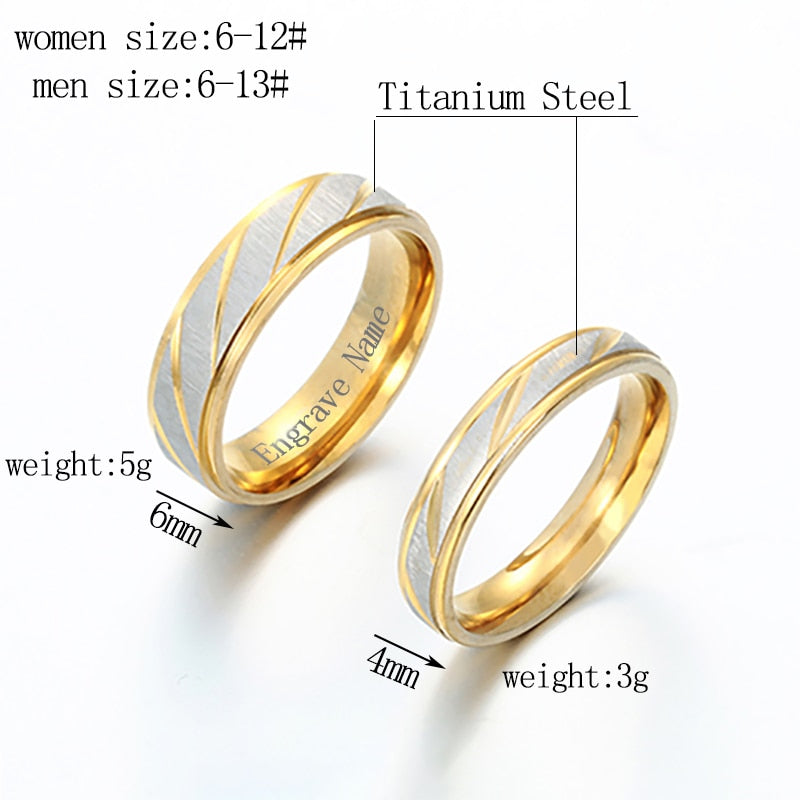 Spark Titanium Steel Personalize Engrave Ring