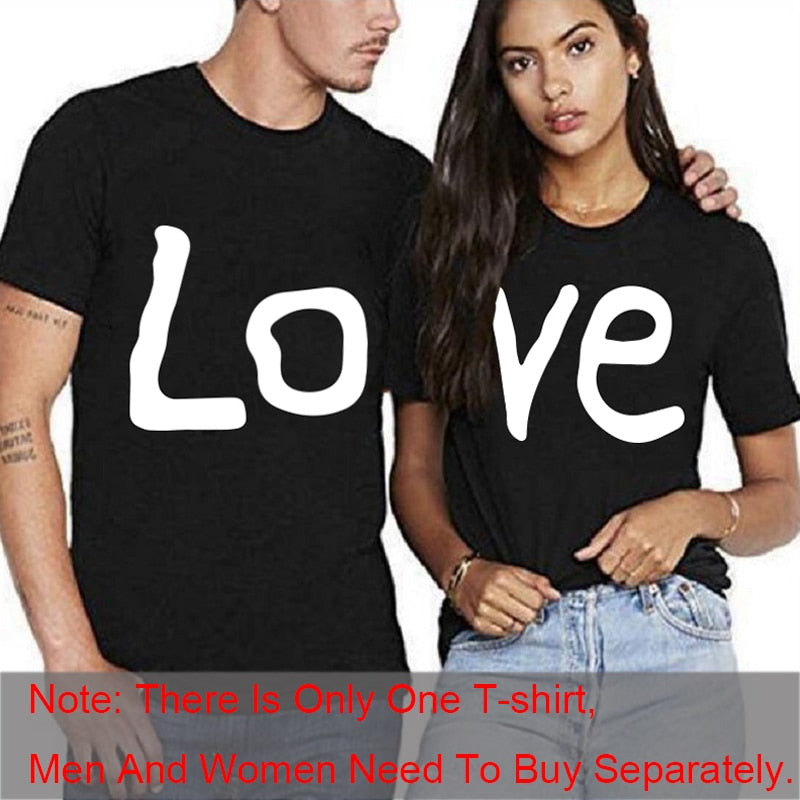 Couple T-shirt Summer Couple LOVE Printed Clothes Couple Tshirt