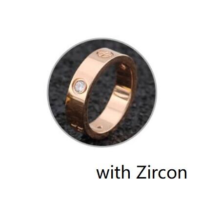 Trendy CZ Crystal Stainless Steel Rose Gold Color Love Ring