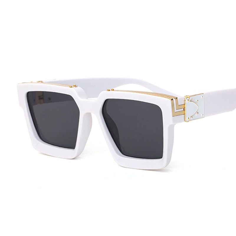 Vintage Square Man Woman Gradient Big Frame Sunglasses