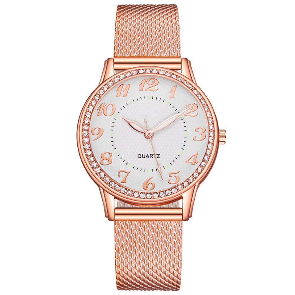 Fashion Women Silver Heart Dial Silicone Mesh Belt Wristwatch