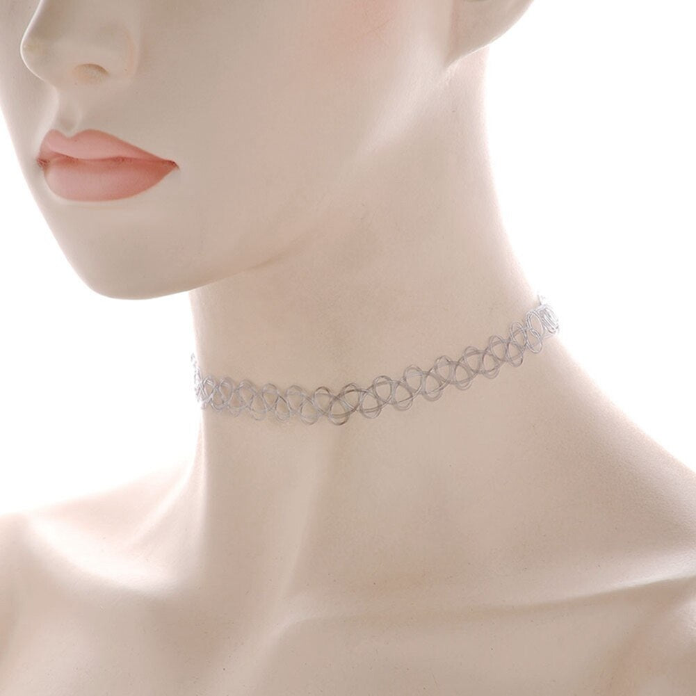 Vintage Hippy Stretch Elastic Choker Necklace