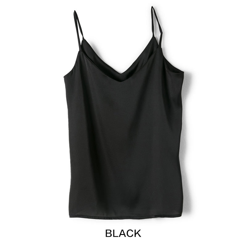 V-neck Satin Beauty Back Off-shoulder Camisole Women