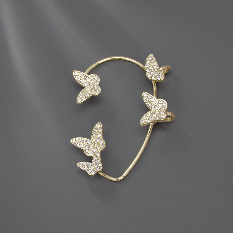 Luxury Shiny Crystal Rhinestone Long Tassel Ear Cuff Earing