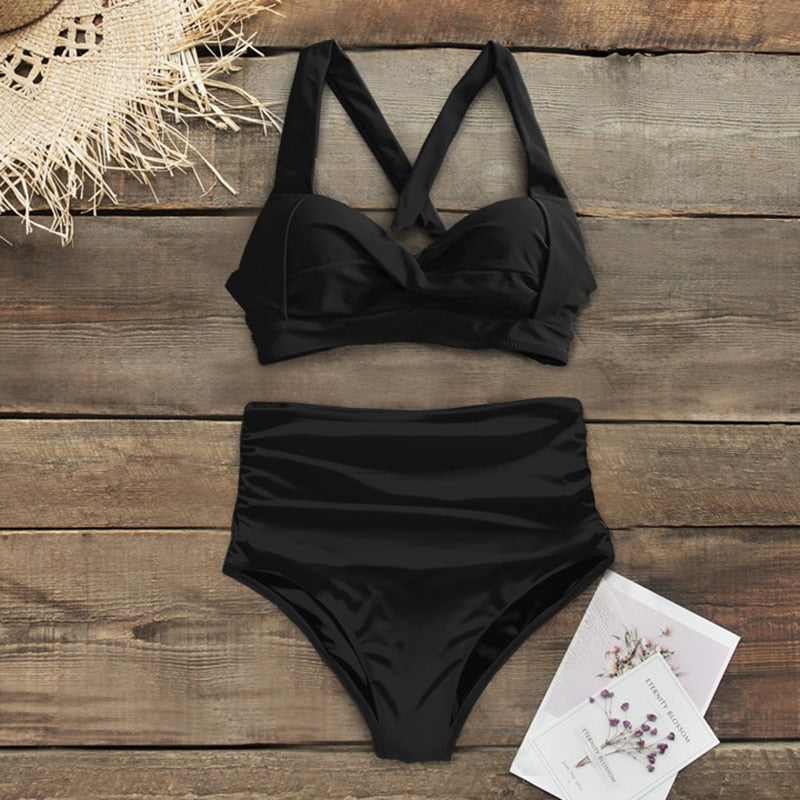 Halter High Waist Bikini Swimwear