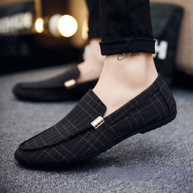 Fashion Loafers Breathable Canvas Sneaker Black Gray