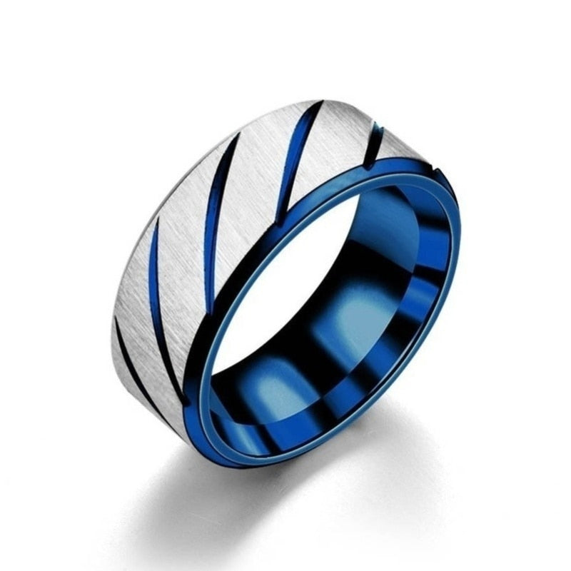 Golden Wave Pattern Wedding Infinite Ring Titanium Steel