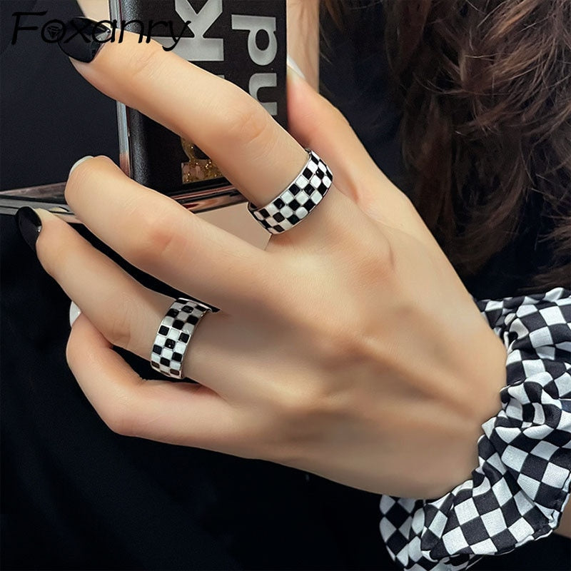 FOXANRY Silver Color INS Fashion Hip Hop Vintage Ring