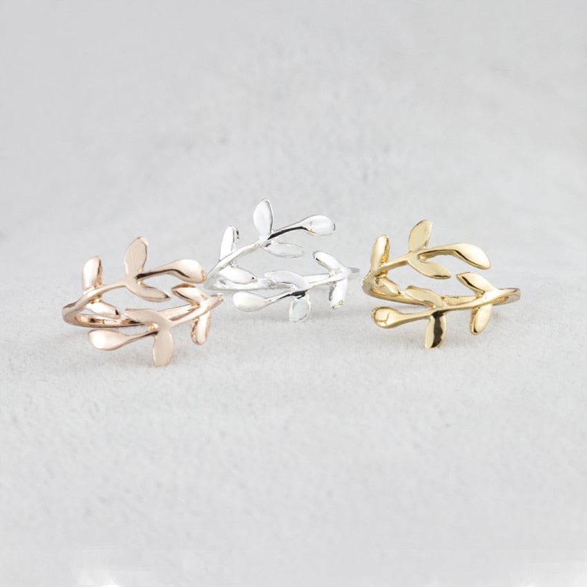 Open Leaf Rings Girls Multi Color Adjustable Size Knuckle Ring