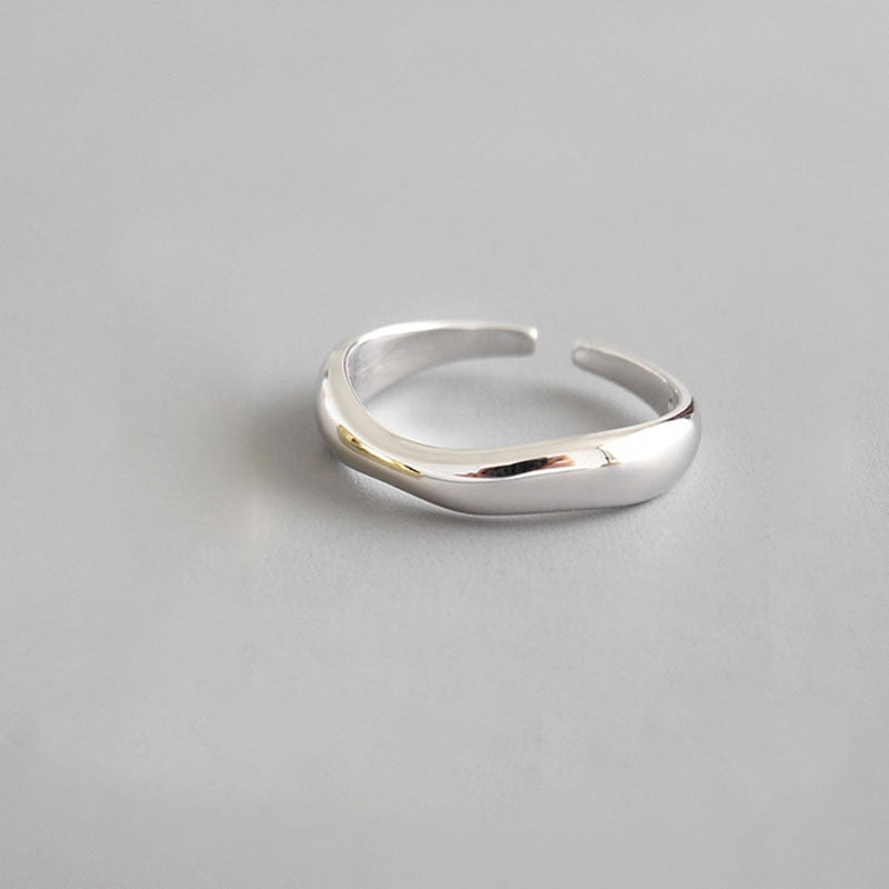 XIYANIKE Silver Color Irregular Wave Rings