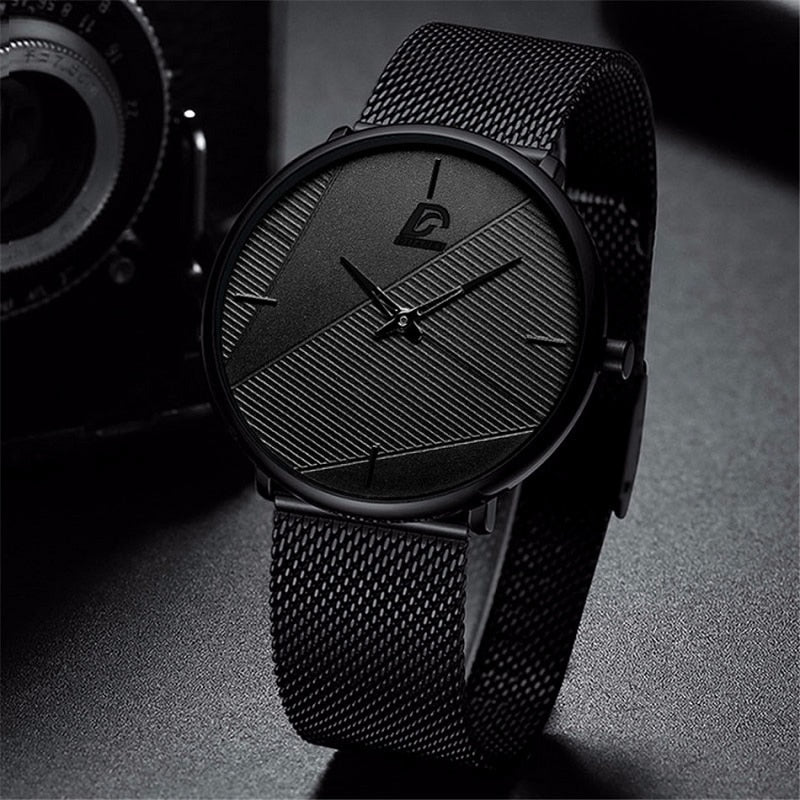Minimalist Fashion Ultra-thin Watch Simple Men Business Quartz Wristwatch