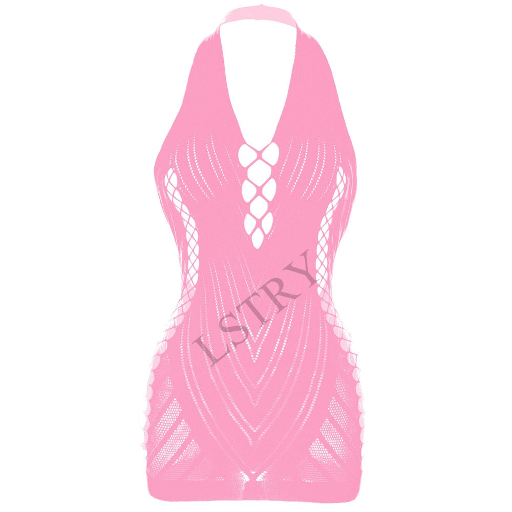 Porno Sexi Women Lingerie Dress Fishnet Hot Vestido Sexy Erotic Transparent Underwear Sexy Lady Costumes Night Dresses Intimates