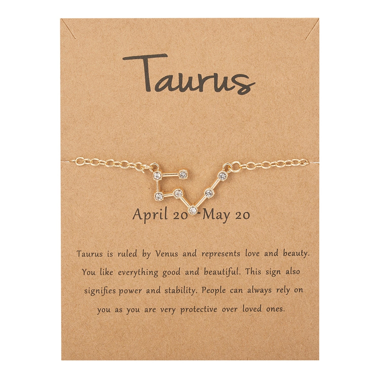 Cardboard Star Zodiac Sign 12 Constellation Bracelet