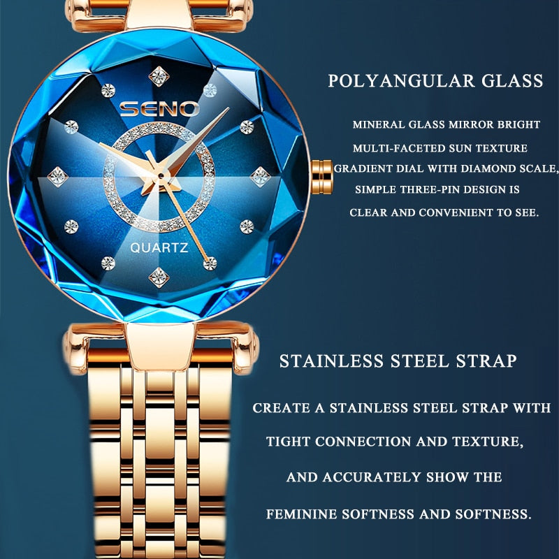 Fashion Diamond Watches For Women Ladies Luxury Brand Quartz