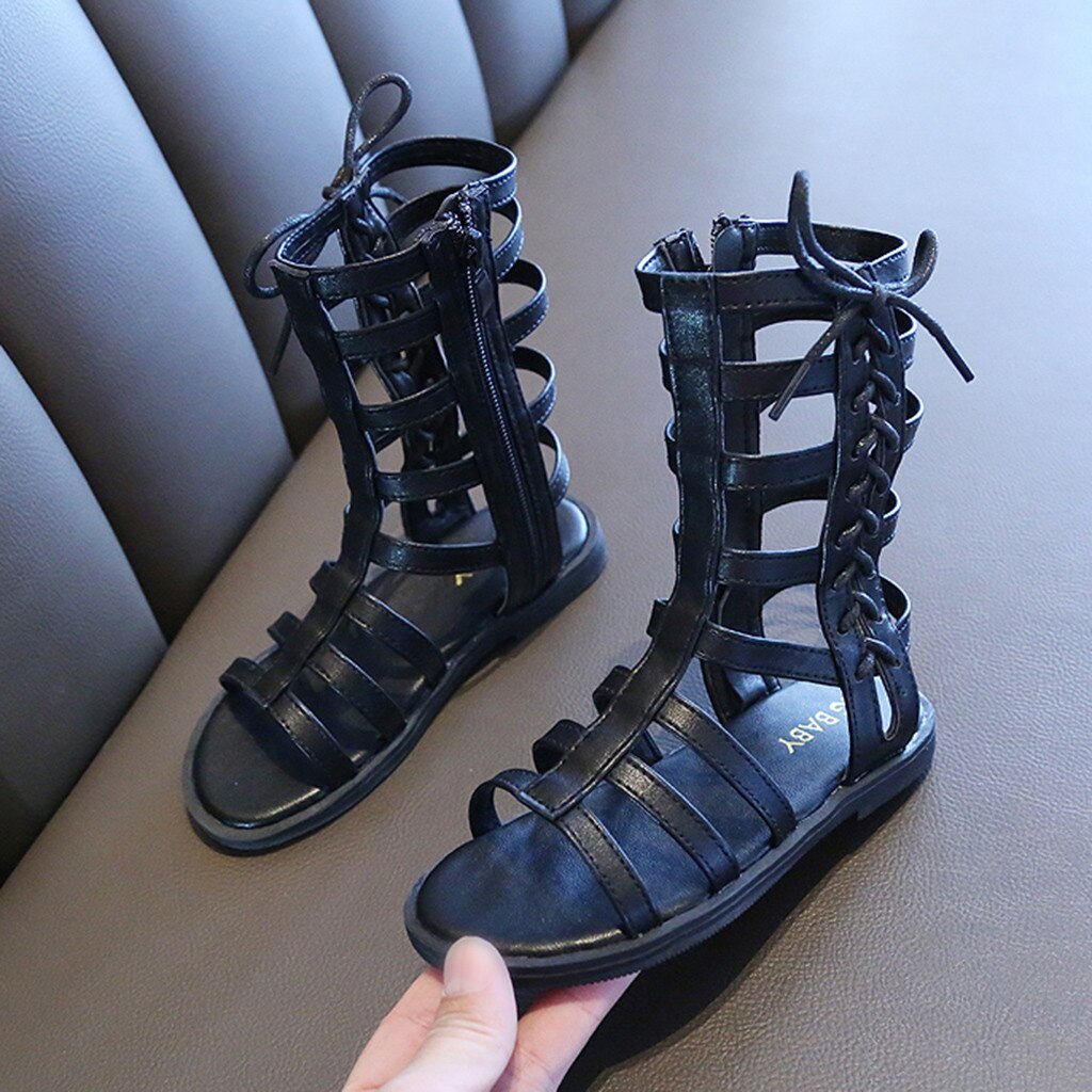 TELOTUNY Open Toe Zip Sandals children sandals girls