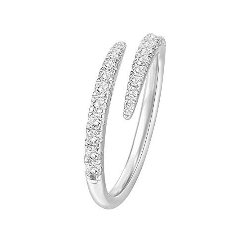Fashion Two Tone X Shape Cross Dazzling CZ Ring