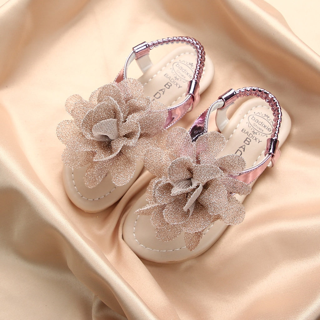 TELOTUNY Solid Color Hook Casual Flower Sandals