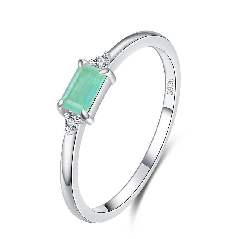 Modian Charm Luxury Real 925 Stelring Silver Green Tourmaline ring