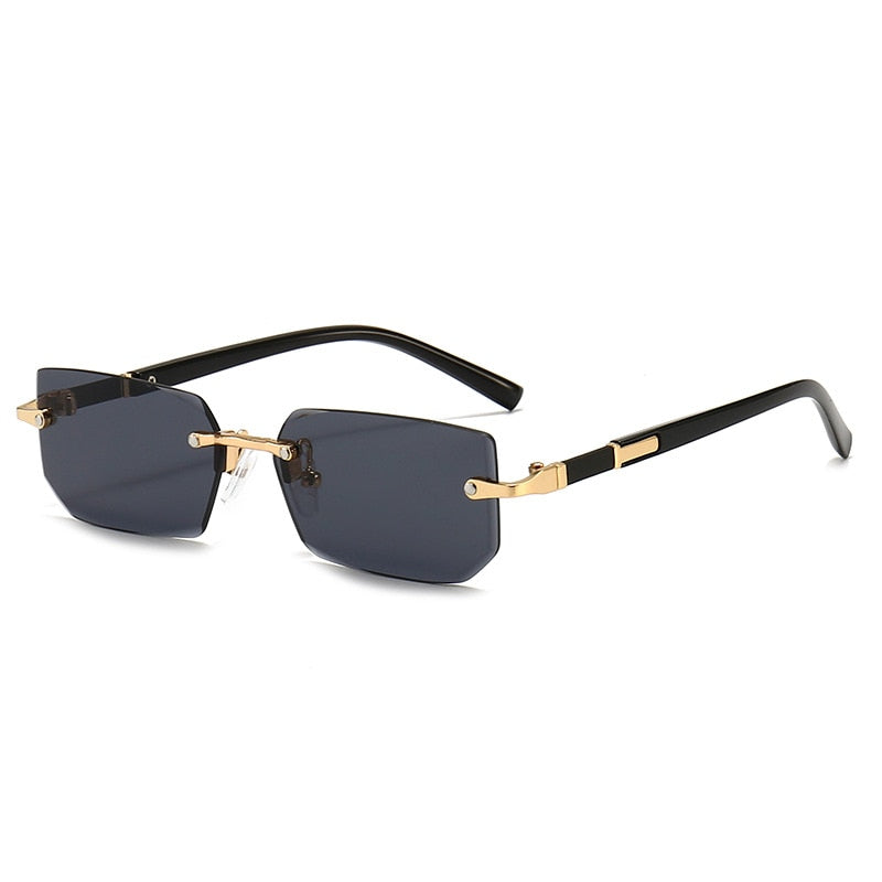 Rimless Rectangle Square Sun Glasses