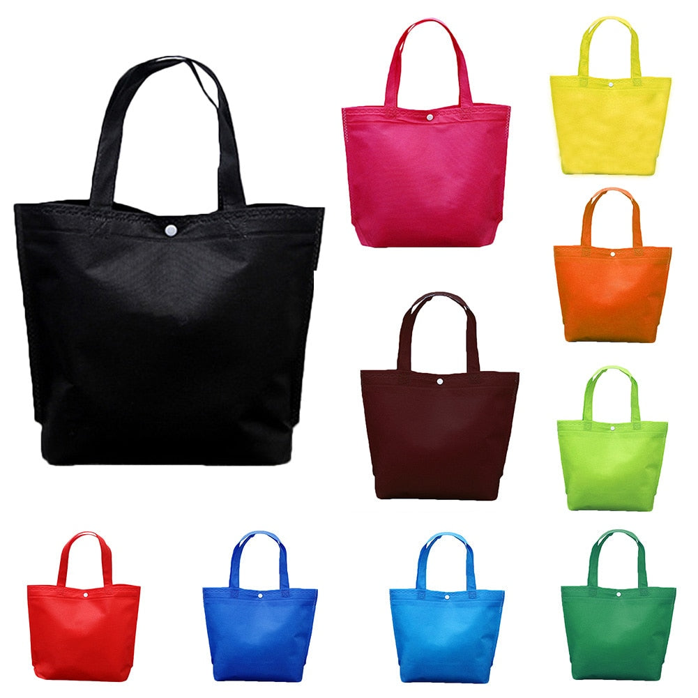 Reusable Foldable Button Durable Non-Woven Tote Shopping Bag