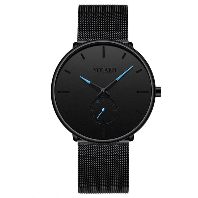 Ultra Thin Minimalist Quartz Stainless Stee Casual Leather Watch
