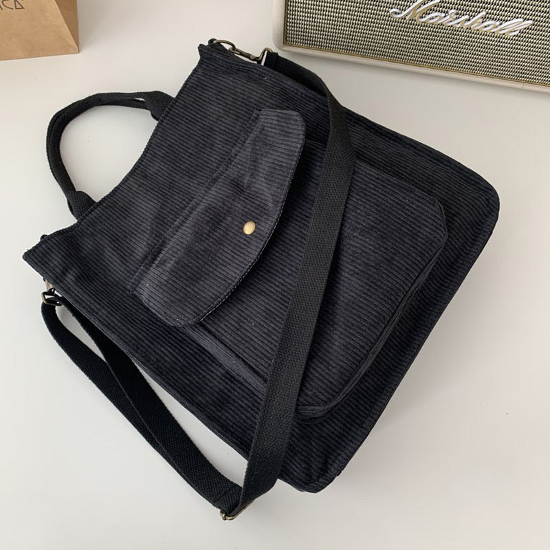 Corduroy Foldable Washable Canvas Crossbody Bag