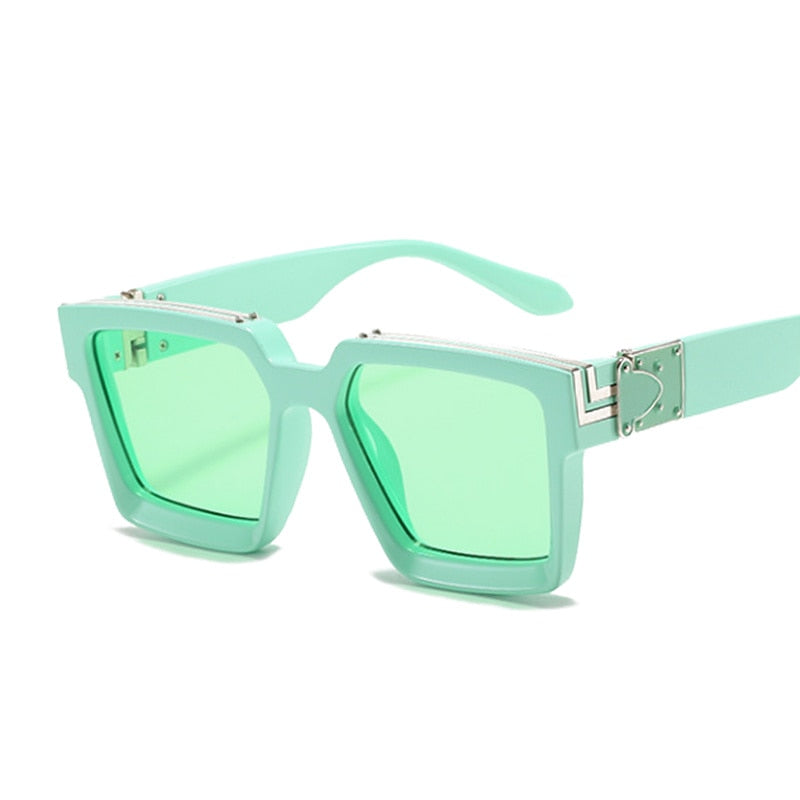 Vintage Square Man Woman Gradient Big Frame Sunglasses