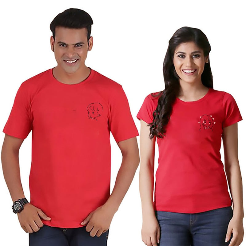 Couple T-shirt Summer Couple LOVE Printed Clothes Couple Tshirt