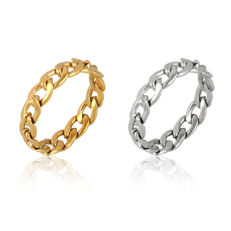 Chain Ring Stainless Steel Ring Set