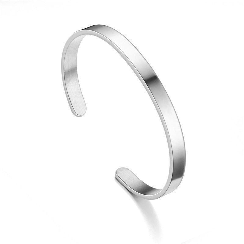Fashion Cuff Stainless Steel Gold width 6mm Bangle Bracelet