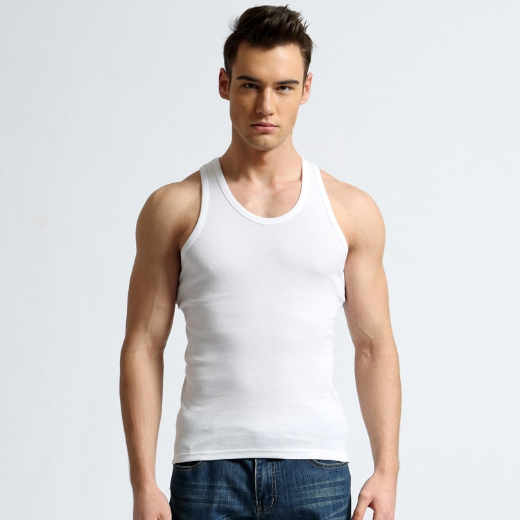 TFETTER Cotton Singlet Sleeveless Slim Fit Vest Men Tank Top