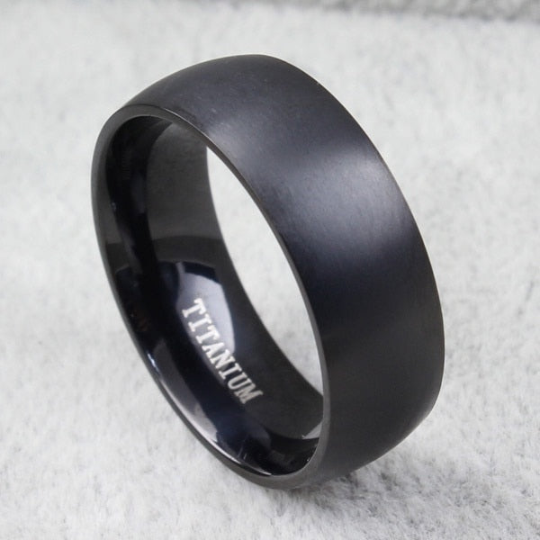 Classic Men Stainless Steel Rings Black Solid Simple Vintage Ring