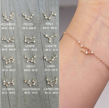 Cardboard Star Zodiac Sign 12 Constellation Bracelet