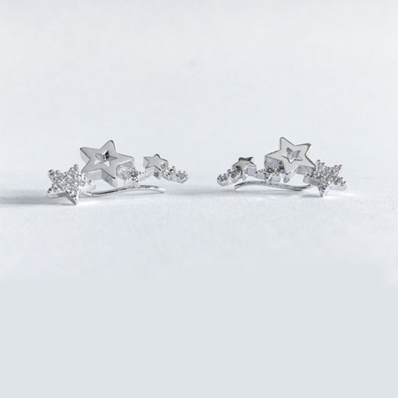 Huitan Shiny White Zircon Exquisite Versatile Earring
